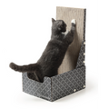 26" L-Shaped Cat Scratcher Box & Bed — 4-in-1 Double-Sided Cardboard