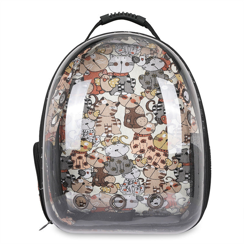 Clear Pet Carrier Backpack — Ventilated Bubble Travel Bag for Cats & Small Dogs