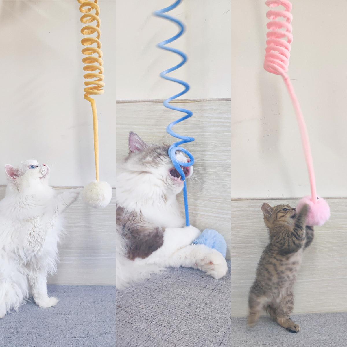 Interactive Suction Cat Toy — Spring Ball for Solo Play