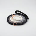 OMBRE BLACK - Hand-Spliced Cotton Rope Dog Leash — 5ft, Luxe Hardware & Dog Charm