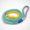 BUBBLES - Hand-Spliced Cotton Rope Dog Leash — 5ft, Luxe Hardware & Dog Charm