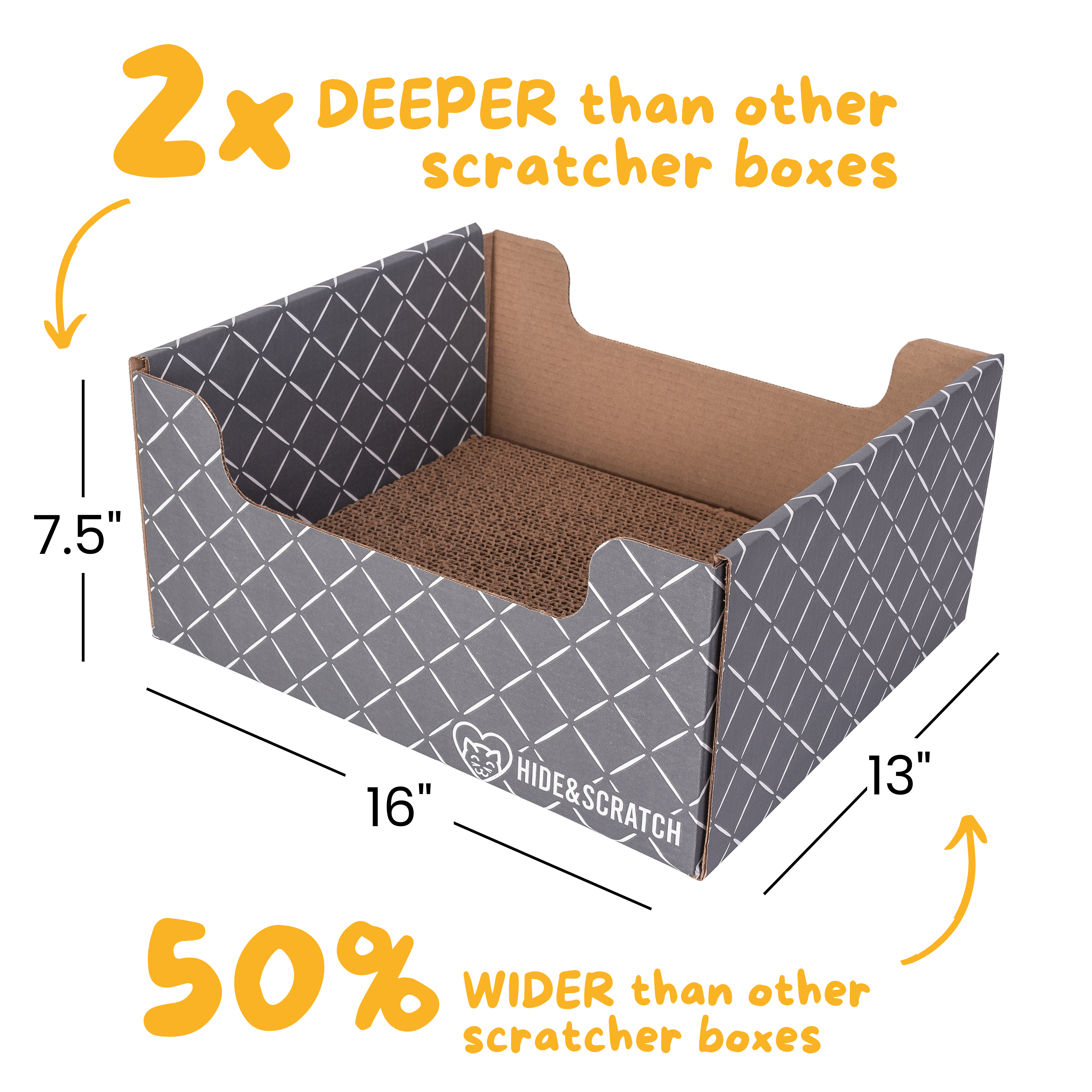 Hide & Scratch Extra-Large Cat Scratcher Box — Hideaway & Scratch Pad