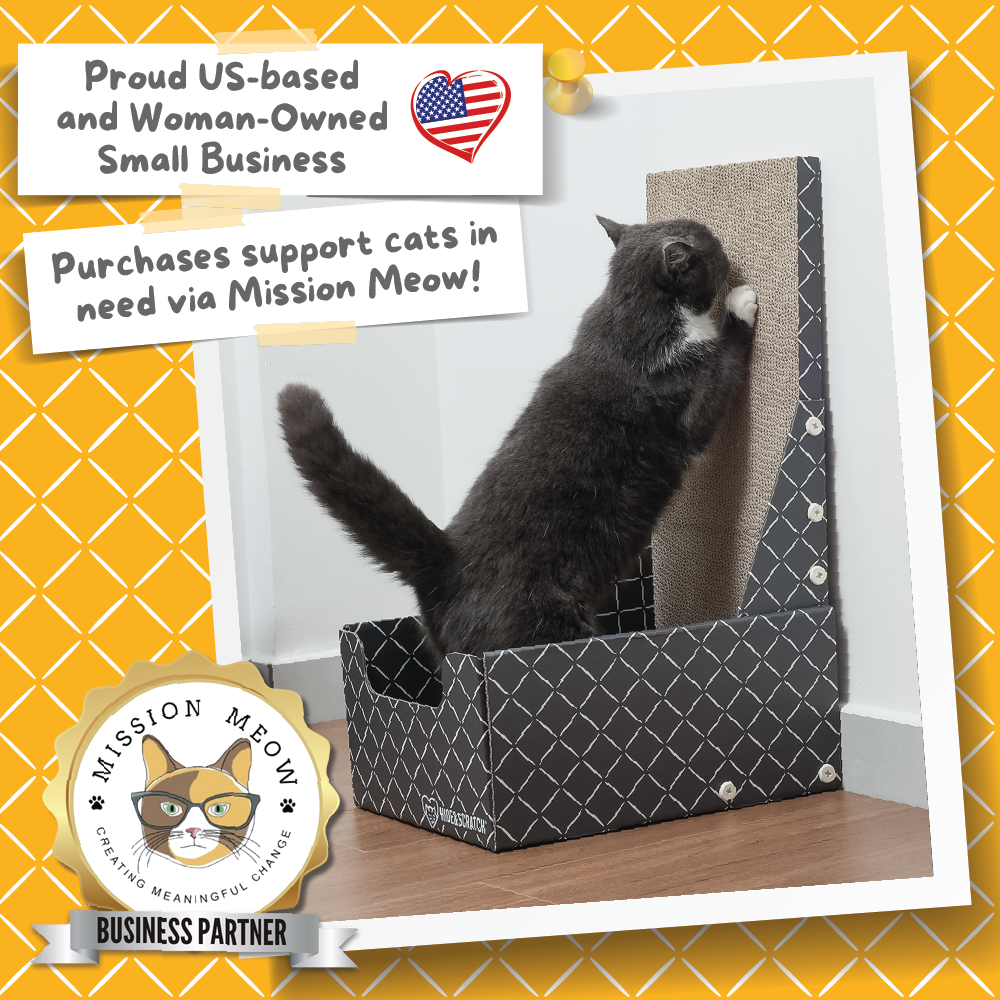 26" L-Shaped Cat Scratcher Box & Bed — 4-in-1 Double-Sided Cardboard