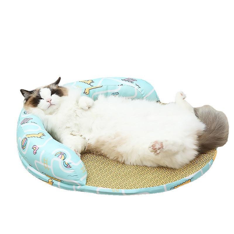 Summer Breeze Rattan Pet Sofa Bed — Breathable Elevated Lounger