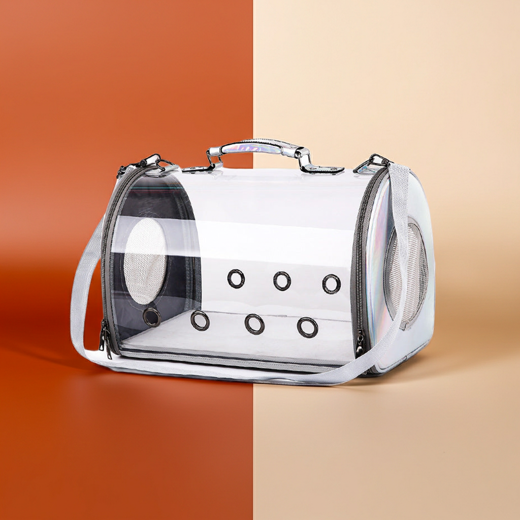 Clear Cat Carrier Handbag "Catpack" — Transparent Travel Bag