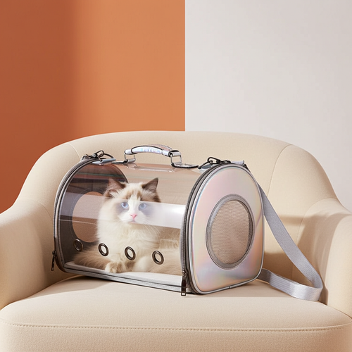 Clear Cat Carrier Handbag "Catpack" — Transparent Travel Bag