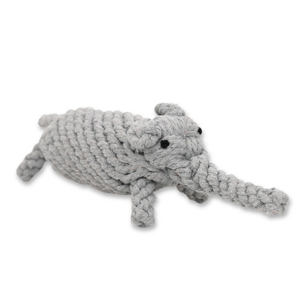 Ella the Elephant — Handmade Cotton Rope Dog Toy | Two Sizes