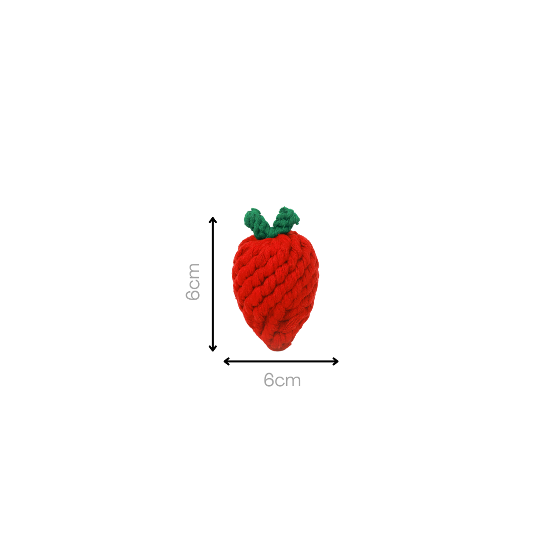 Strawberry Rope Toy — Handmade Cotton Pet Toy | Small Pets