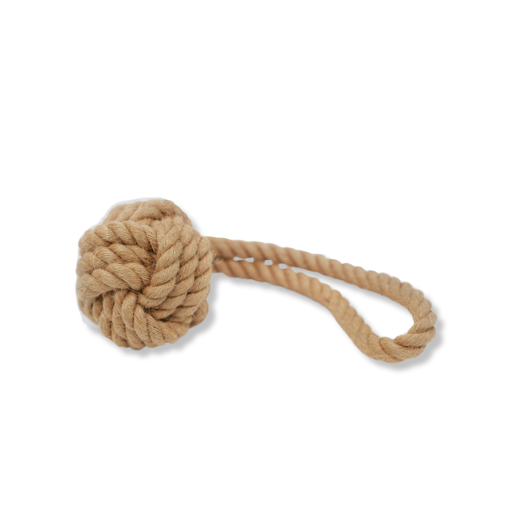Natural Hemp Tug Rope Ball — Handmade Eco-Friendly Dog Toy