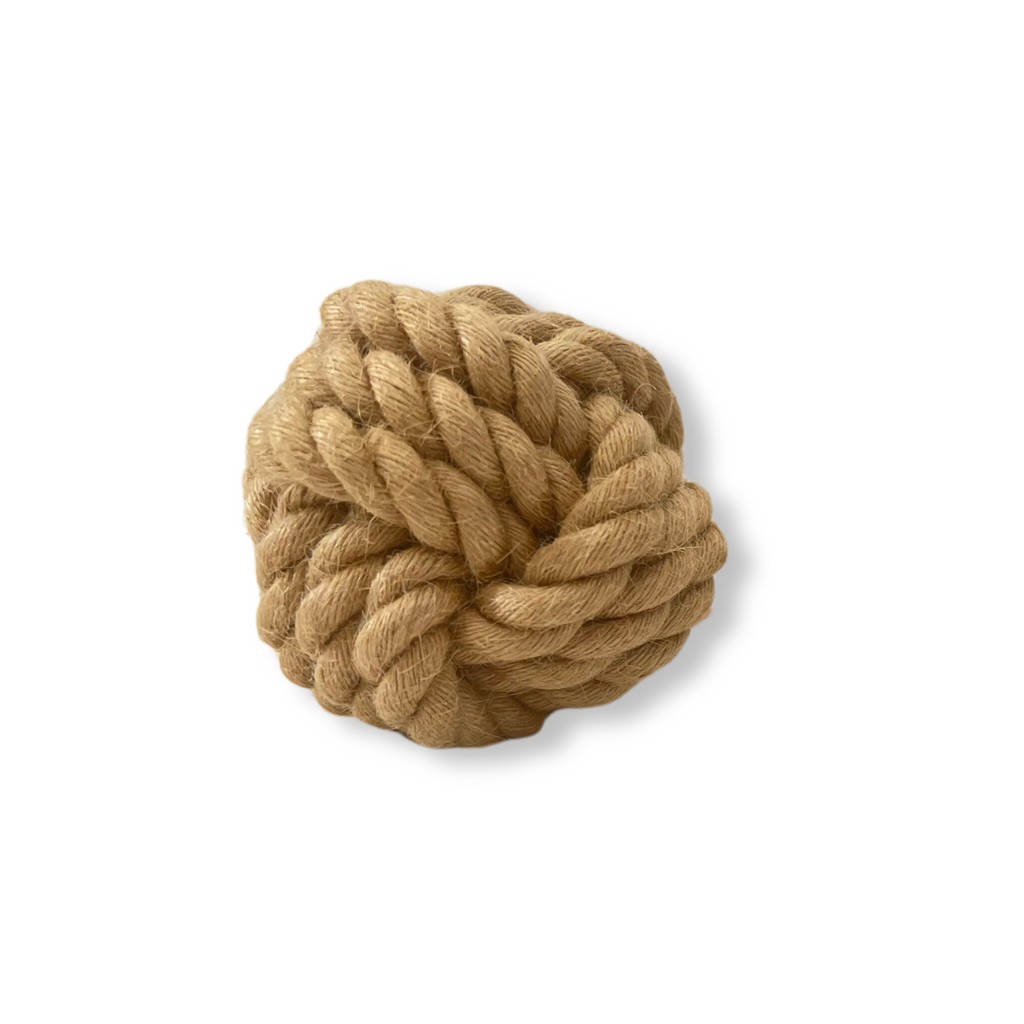 Natural Hemp Rope Ball — Handmade Eco-Friendly Dog Toy