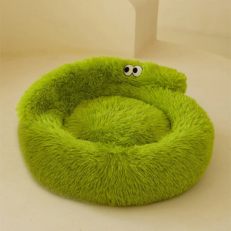 Super Soft Plush Pet Bed — Warm Round Nest for Cats & Small Dogs