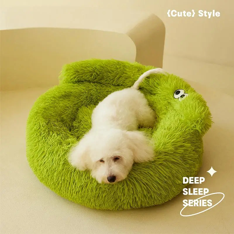 Super Soft Plush Pet Bed — Warm Round Nest for Cats & Small Dogs