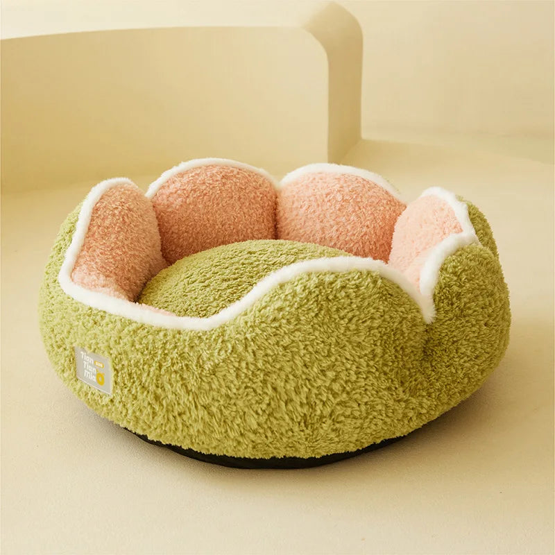 Super Soft Plush Pet Bed — Warm Round Nest for Cats & Small Dogs
