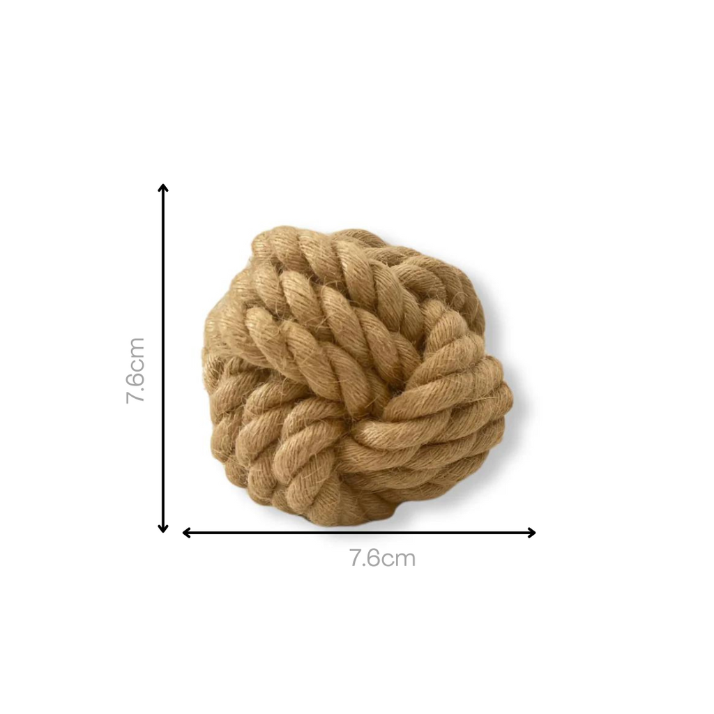 Natural Hemp Rope Ball — Handmade Eco-Friendly Dog Toy