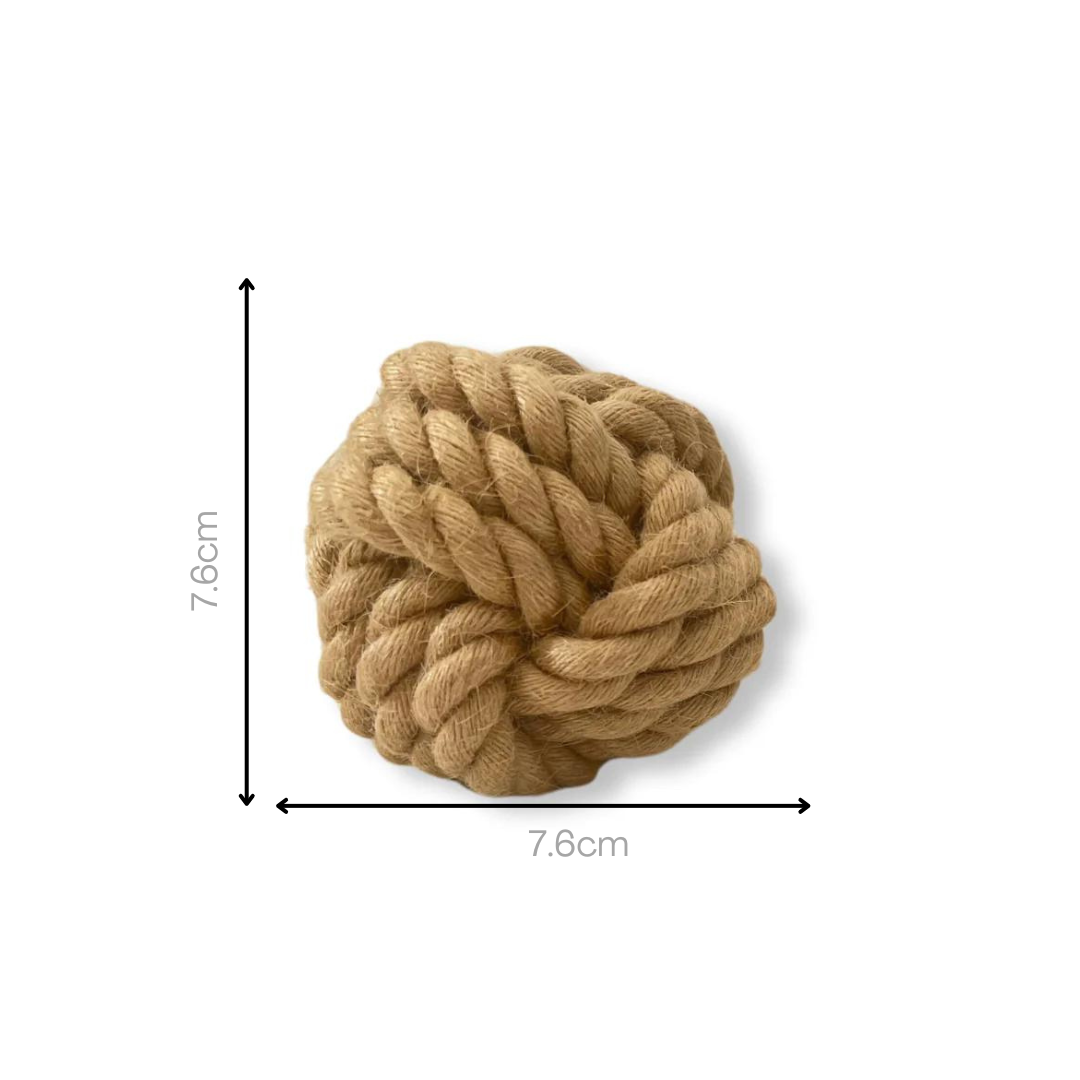 Natural Hemp Rope Ball — Handmade Eco-Friendly Dog Toy