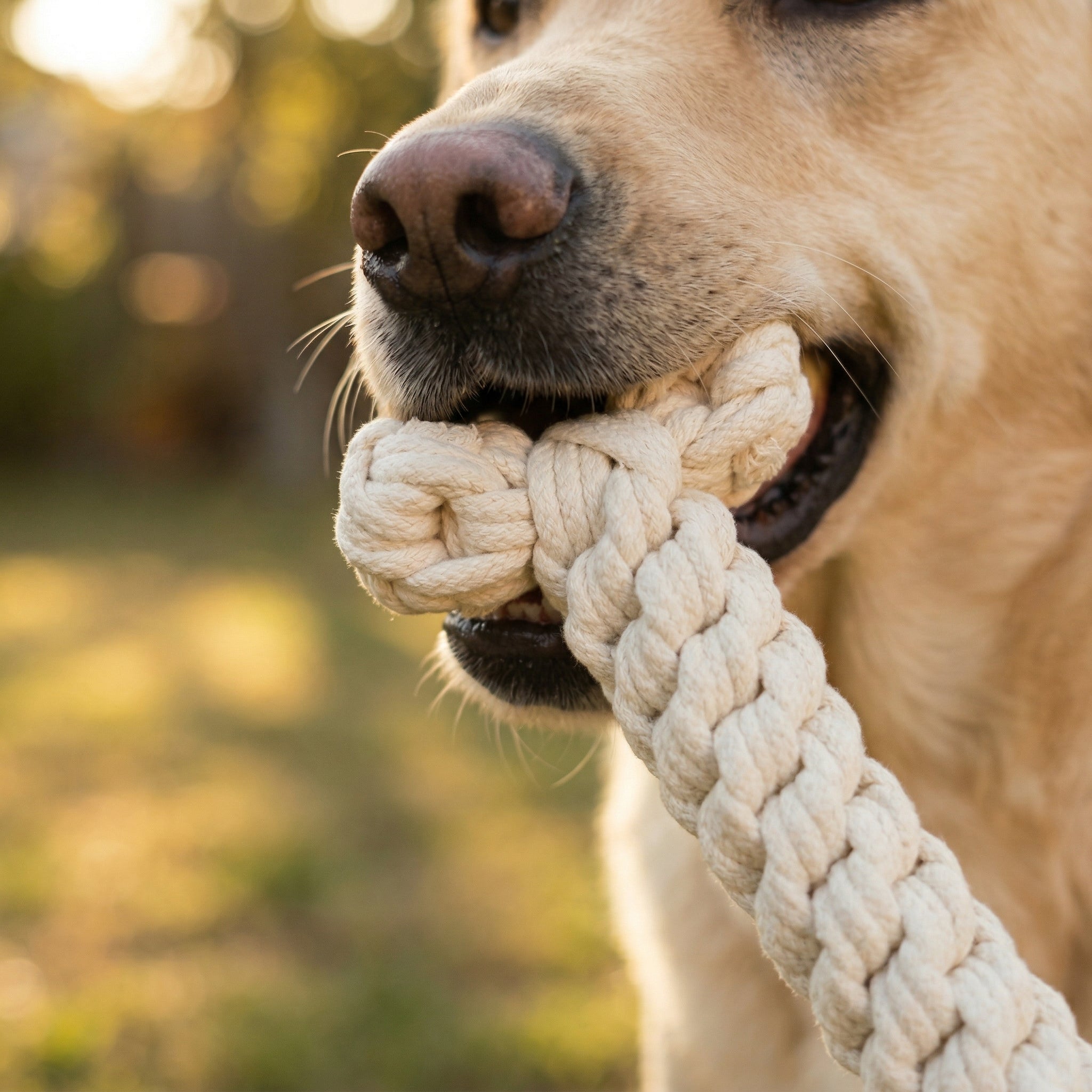 Jumbo White Rope Bone — Handmade Recycled Cotton Dog Toy | Large