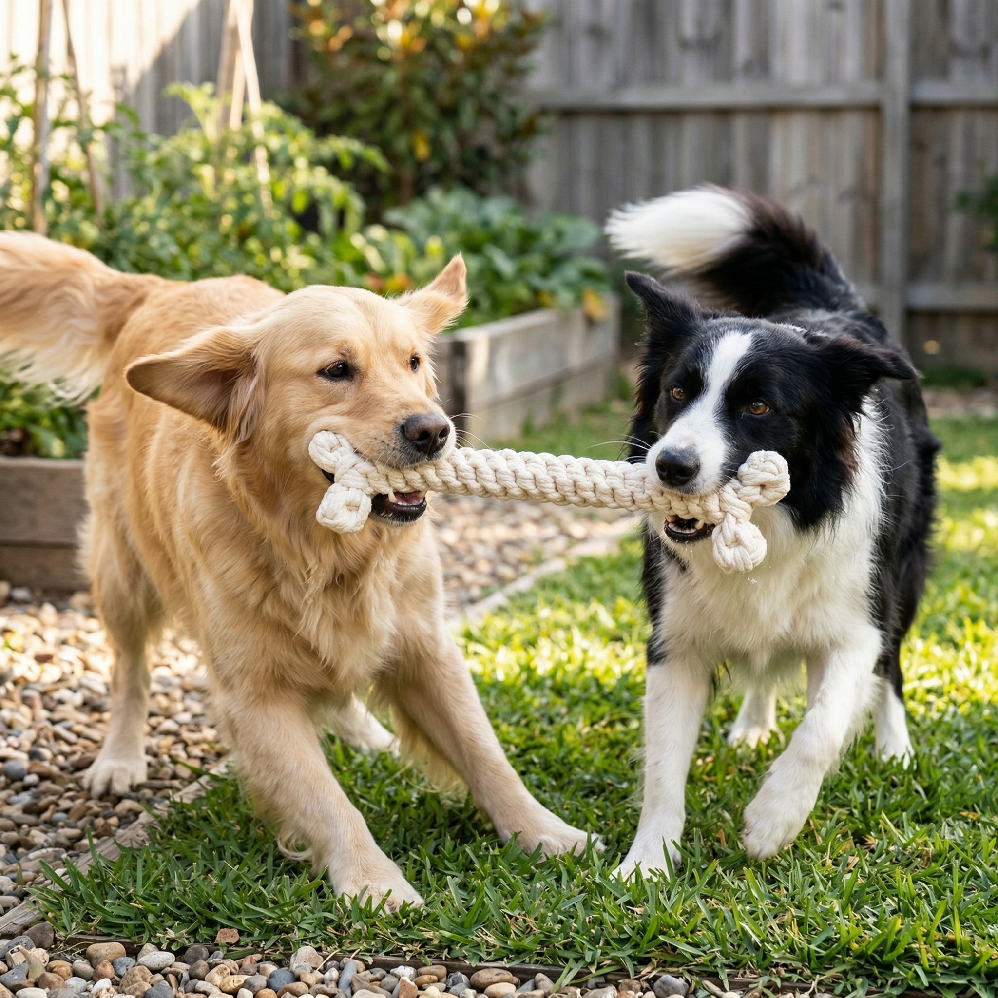 Jumbo White Rope Bone — Handmade Recycled Cotton Dog Toy | Large