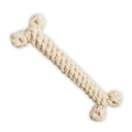 Jumbo White Rope Bone — Handmade Recycled Cotton Dog Toy | Large