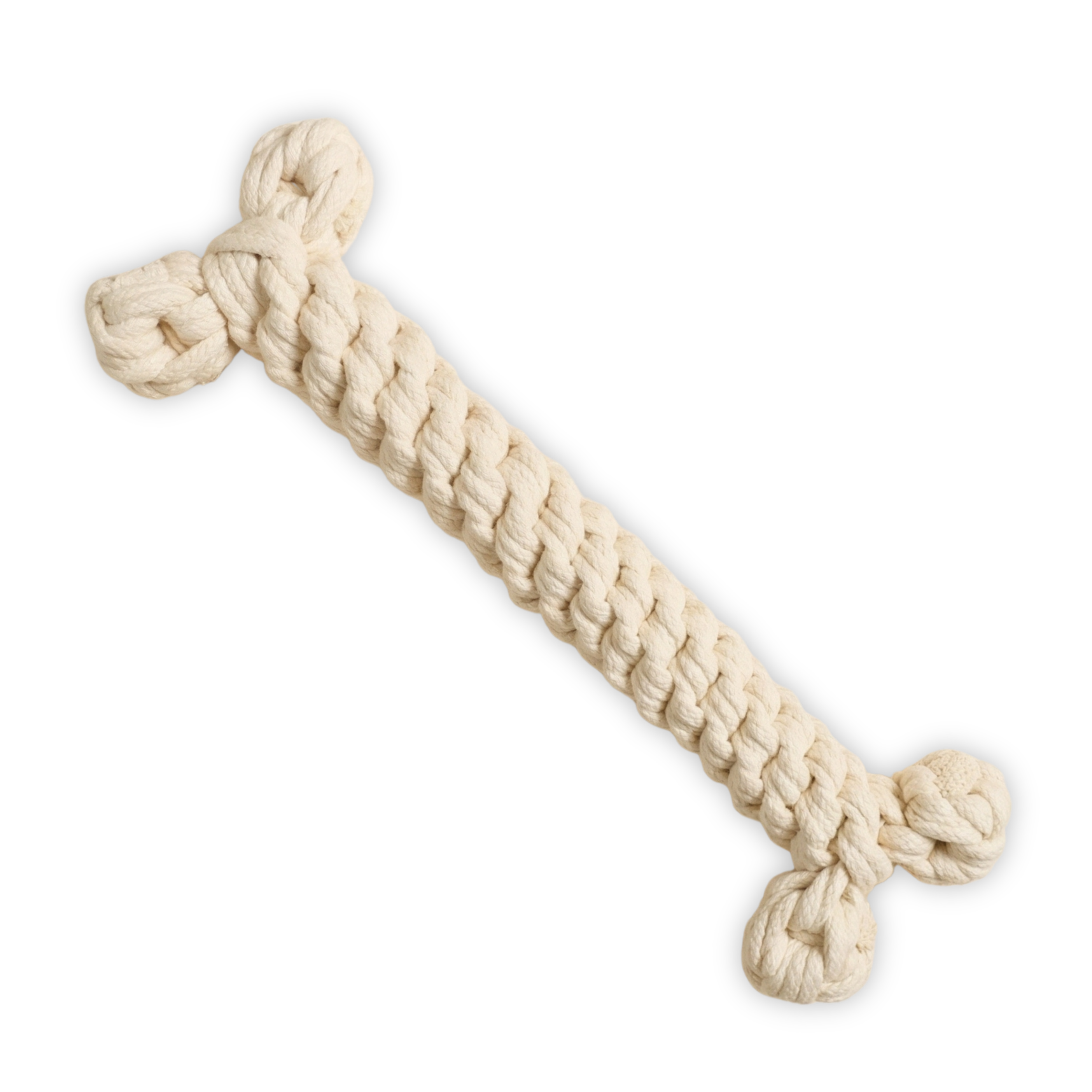 Jumbo White Rope Bone — Handmade Recycled Cotton Dog Toy | Large