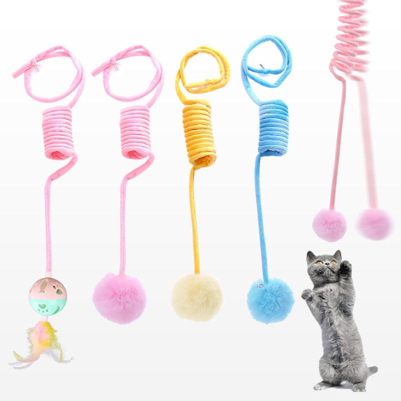 Interactive Suction Cat Toy — Spring Ball for Solo Play