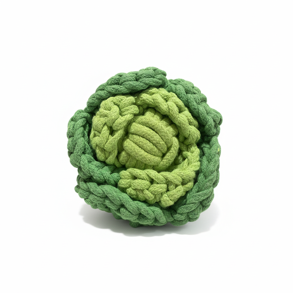 Cabbage Snuffle Toy — Handmade Interactive Treat-Hiding Dog Toy