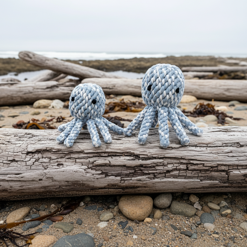Kai the Octopus — Handmade Cotton Rope Dog Toy | Two Sizes