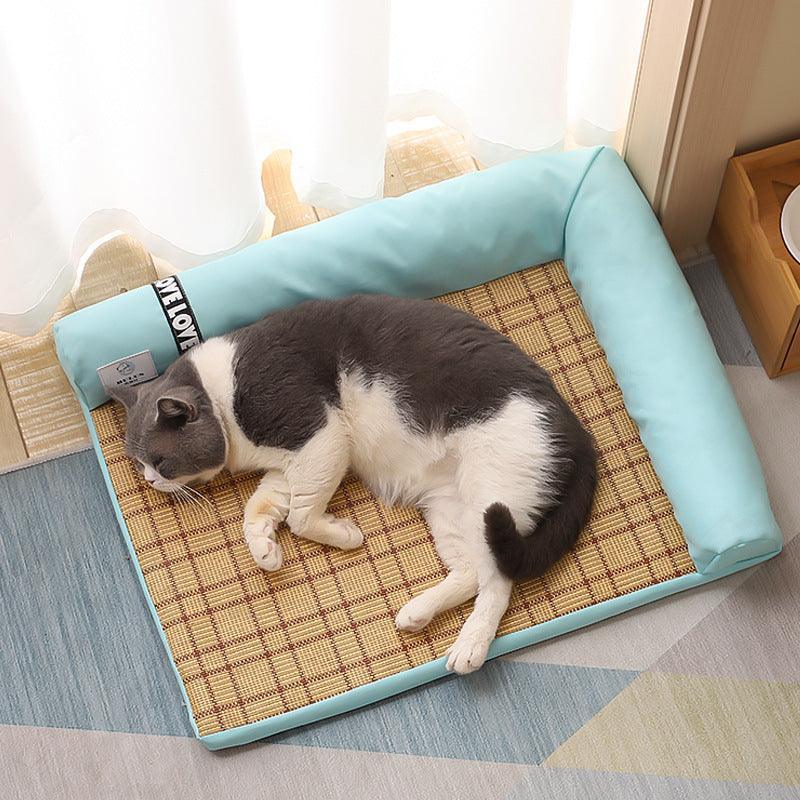 Cool Breeze Pet Oasis — Faux Suede Triangle Nest Mat for Cats & Dogs