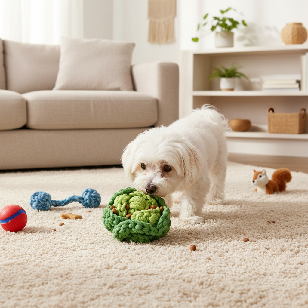 Cabbage Snuffle Toy — Handmade Interactive Treat-Hiding Dog Toy