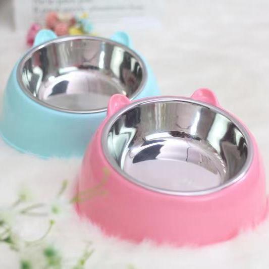 Double Bowl Stainless Steel Pet Feeder — Spill-Proof Design