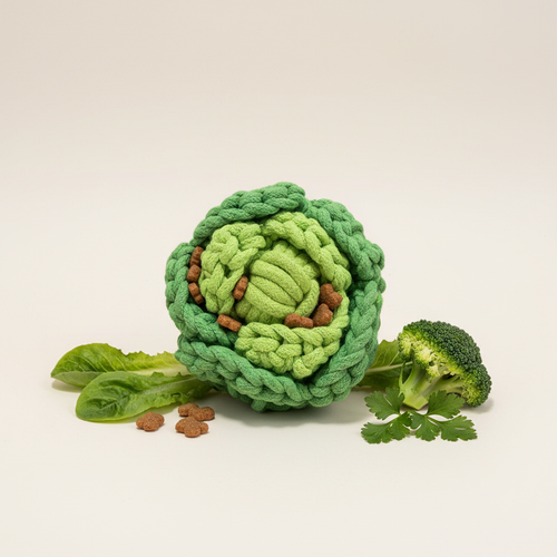 Cabbage Snuffle Toy — Handmade Interactive Treat-Hiding Dog Toy
