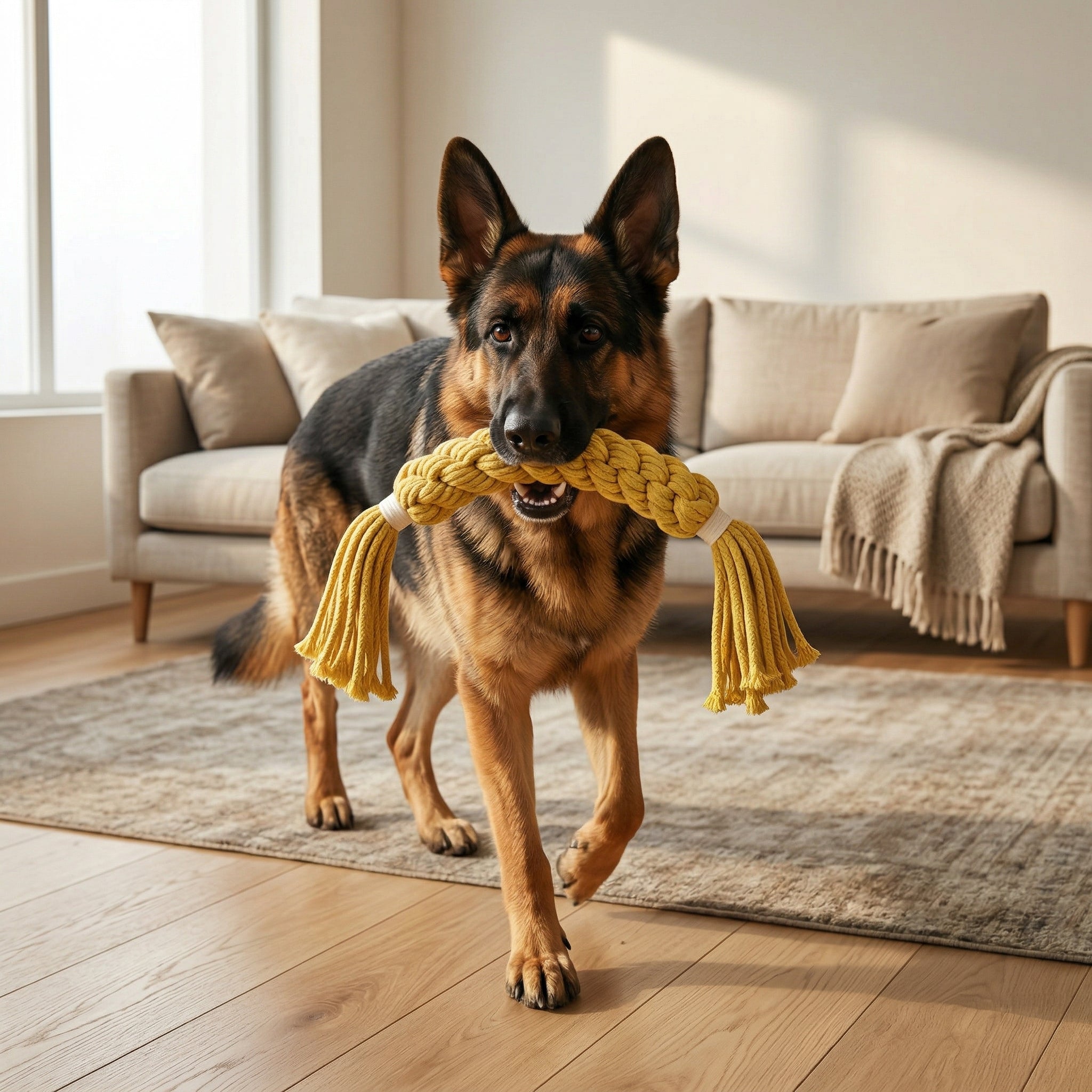 Jumbo Candy Rope Toy — Handmade Macramé Cotton Tug Toy | Large Dogs