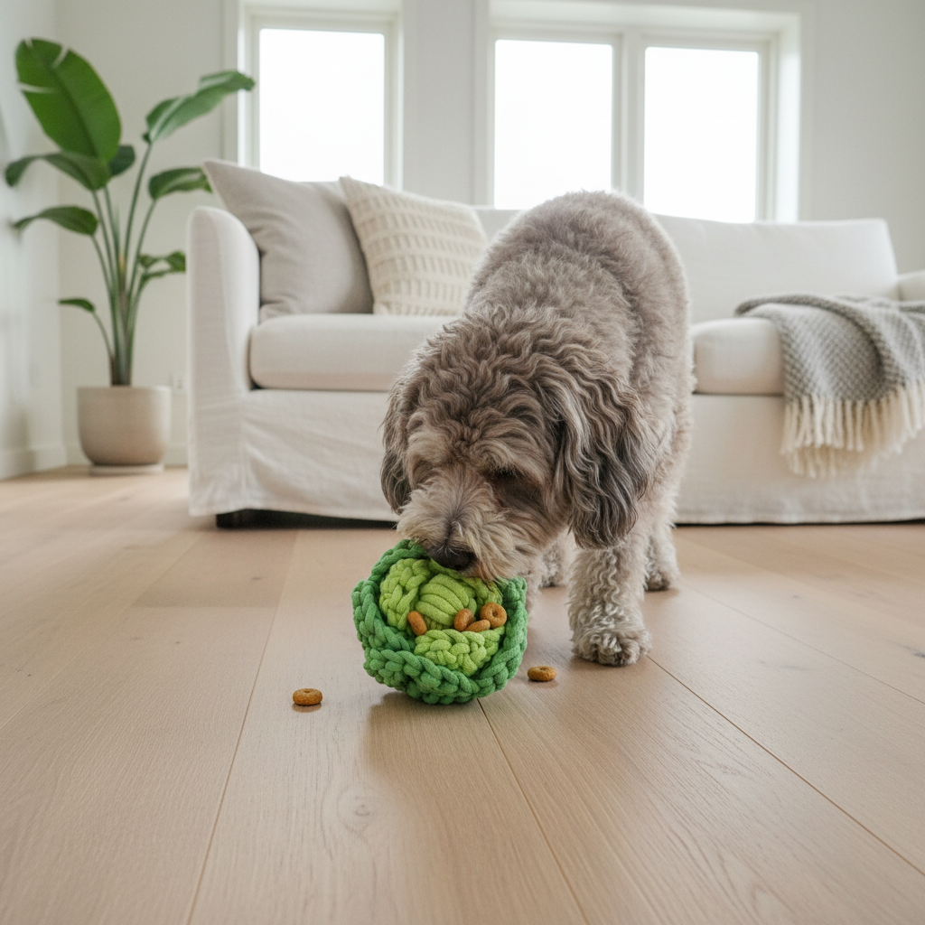 Cabbage Snuffle Toy — Handmade Interactive Treat-Hiding Dog Toy