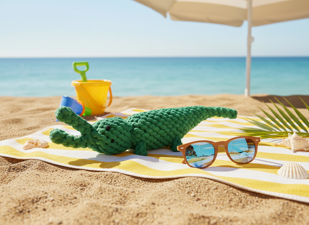 Ally the Alligator — Handmade Cotton Rope Dog Toy | 14", Eco-Friendly