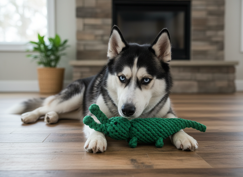 Ally the Alligator — Handmade Cotton Rope Dog Toy | 14", Eco-Friendly