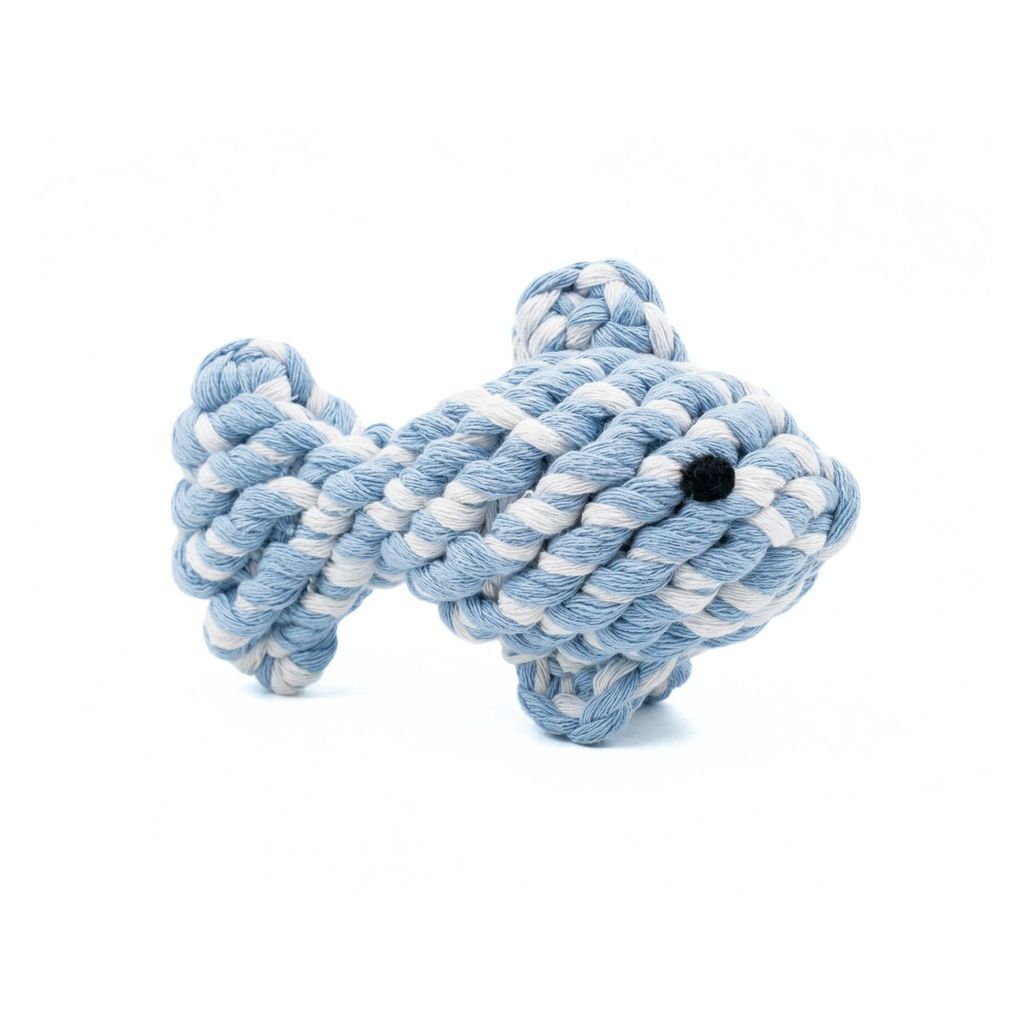 April the Happy Fish — Handmade Cotton Rope Pet Toy | Small Pets