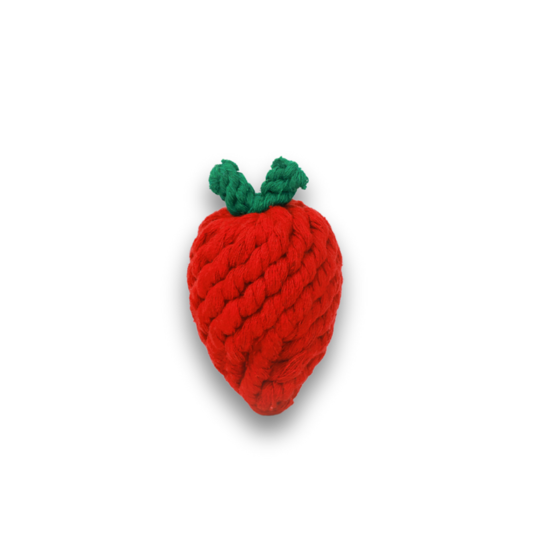 Strawberry Rope Toy — Handmade Cotton Pet Toy | Small Pets