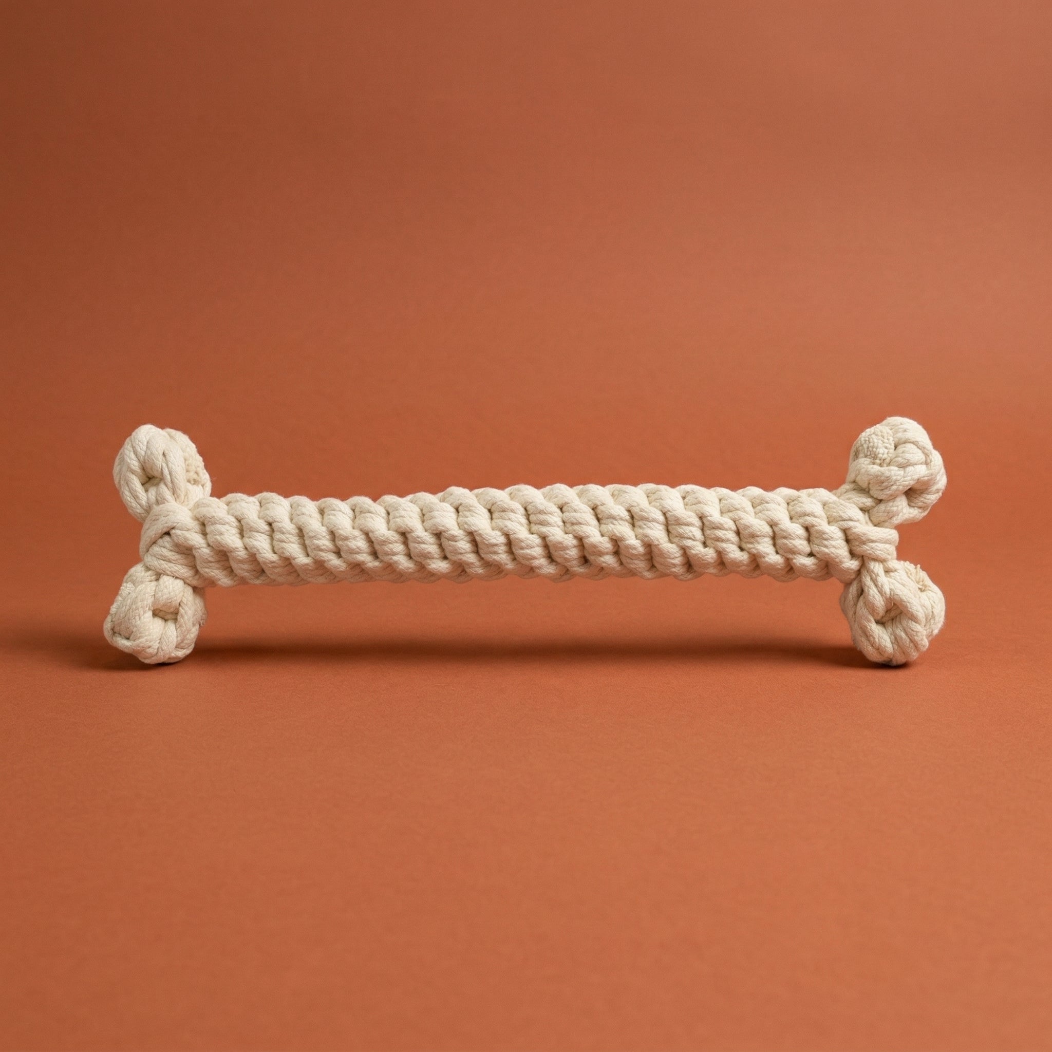 Jumbo White Rope Bone — Handmade Recycled Cotton Dog Toy | Large